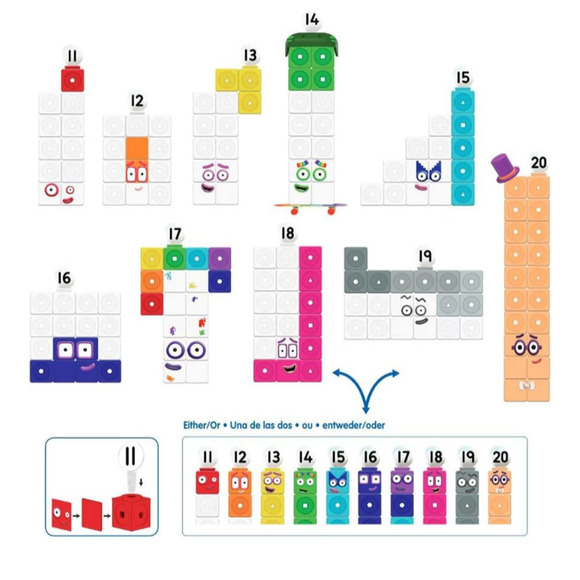 Learning Resources Number blocks MathLink Cubes 11-20 Activity Set - Picture 4 of 6